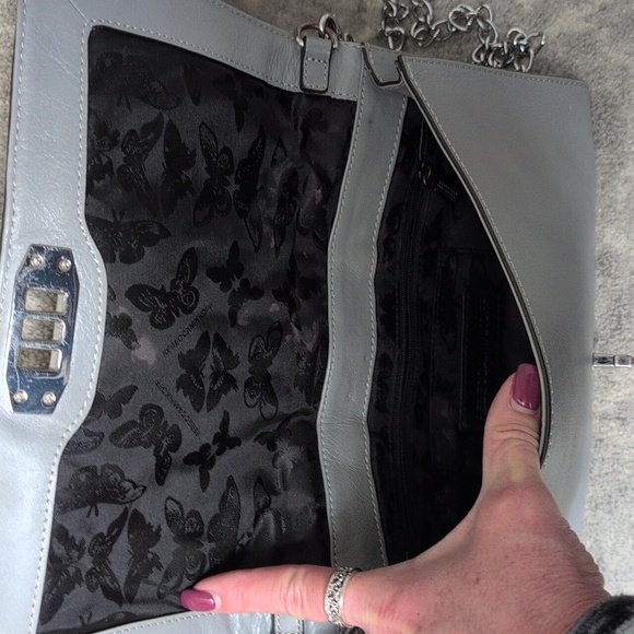 Rebecca Minkoff Gray Quilted Leather Crossbody Bag. - Picture 6 of 10